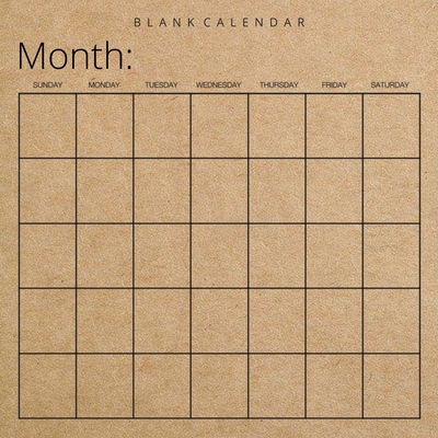 Blank Calendar: Kraft Brown Paper, Undated Planner for Organizing, Tasks, Goals, Scheduling, DIY Calendar Book - Llama Bird Press