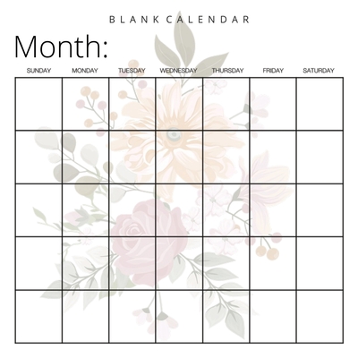 Blank Calendar: Pretty Flowers, Undated Planner for Organizing, Tasks, Goals, Scheduling, DIY Calendar Book - Llama Bird Press