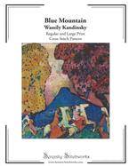 Blue Mountain Cross Stitch Pattern - Wassily Kandinsky: Regular and Large Print Chart