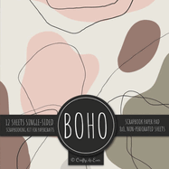 Boho Scrapbook Paper Pad: Bohemian Abstract 8x8 Decorative Paper Design Scrapbooking Kit for Cardmaking, DIY Crafts, Creative Projects