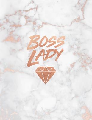 Boss Lady: Marble and Rose Gold Notebook College Ruled Journal for Women 8.5 X 11 - A4 Size - Paperlush Press