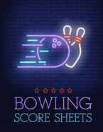 Bowling Score Sheet: Bowling Game Record Book - 118 Pages - Purple Ball Striking Design