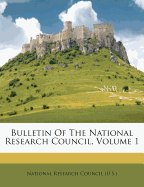 Bulletin of the National Research Council, Volume 1