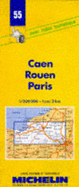 Caen, Rouen, Paris Map