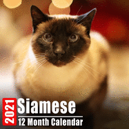 Calendar 2021 Siamese: Cute Siamese Cats Photos Monthly Mini Calendar With Inspirational Quotes each Month