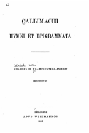 Callimachi Hymni et Epigrammata