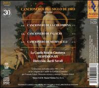 Cancioneros del Siglo de Oro: Colombina, Palacio, Medinaceli - Daniele Carnovich (bass); Francesc Garrigosa (tenor); Hesprion XX; Isabel Alvarez (soprano); Jordi Ricart (baritone);...