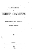 Cartulaire Des Petites Communes, Analyses Des Pieces