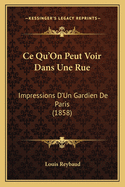 Ce Qu'On Peut Voir Dans Une Rue: Impressions D'Un Gardien De Paris (1858)