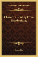 Character Reading From Handwriting