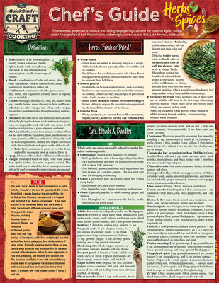 Chef's Guide to Herbs & Spices: A Quickstudy Laminated Reference Guide - Weinstein, Jay, Chef