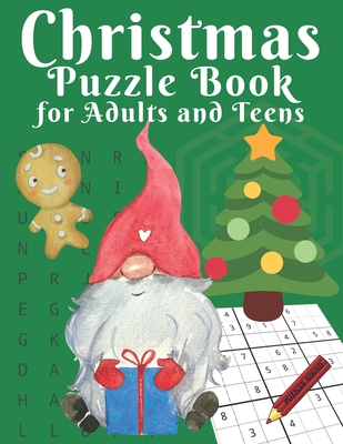 Christmas Puzzle Book for Adults and Teens: Word Search, Sudoku, Cryptograms, Mazes, Word Scrambles, Word Matches and Missing Vowel Activity Book in large Print - Squad, Puzzler