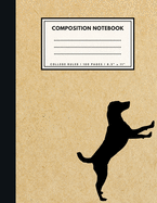 College Ruled Composition Notebook: Cute Dog Brown Paper Soft Cover - Large (8.5 x 11 inches) Letter Size - 100 Lined Pages - Ruled Retro Notes (No Margins)