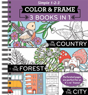 Color & Frame - 3 Books in 1 - Country, Forest, City (Adult Coloring Book)