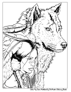 Color My Cover Notebook (Native American Woman and Wolf): Therapeutic notebook inspired by Native American Indian culture: for writing, journaling, and note-taking with coloring design on cover for inner peace, calm, and focus (100 pages, college ruled)