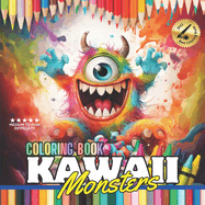 Coloring book Kawaii Monsters: Illustrations, relax while coloring, ages 12 and up, medium to high level, watercolor, crayons