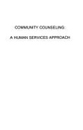 Community Counseling: A Human Services Approach