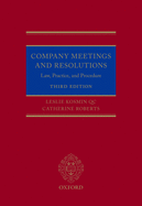 Company Meetings and Resolutions: Law, Practice, and Procedure