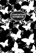 Composition Notebook: Black and White Butterfly Pattern