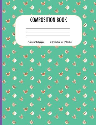Composition Notebook: Cats Pattern Wide Ruled Composition Notebook - 150 pages - 9.75" x 7.5" - Beans, Three Little