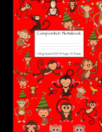 Composition Notebook College Ruled 8.5 inch x 11 inch: Monkey Party Monkeys Cute Composition Notebook, College Notebooks, Girl Boy School Notebook, Composition Book, 8.5" x 11"