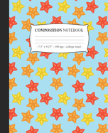 COMPOSITION NOTEBOOK College Ruled: Journal Diary Lined Notepad Starfish Teen Girls Back to School Gift