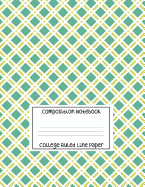 Composition Notebook - College Ruled Line Paper: Green Diagonal Stripes Exercise Book, 120 Pages, 8.5x11 in