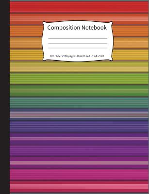 Composition Notebook: Jewel-Tone Stripes, Wide-Ruled, 200 Pages Notebook - Journals, Envision