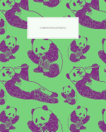 Composition Notebook: Panda Illustrated Pattern Blank Lined, 120 Pages, 8x10