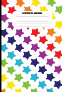 Composition Notebook: Rainbow of Colored Stars Pattern (100 Pages, College Ruled)