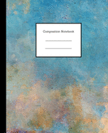Composition Notebook: Stylish Blue Design Writing Notes Journal College Ruled Paper - School Subject Book Notes (7.5 x 9.25, 100 Lined Pages)