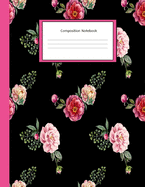 Composition Notebook: Vintage Pink Rose: Wide Ruled Notebook Lined School Journal To Write In: 8.5" x 11" 100 pages: Home, School, Back To School, Student, Teacher, College.