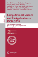 Computational Science and Its Applications - ICCSA 2018: 18th International Conference, Melbourne, VIC, Australia, July 2-5, 2018, Proceedings, Part II