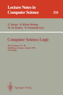 Computer Science Logic: 4th Workshop, CSL '90, Heidelberg, Germany, October 1-5, 1990. Proceedings