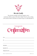 Confirmation Certificate #210r: Pack of 25