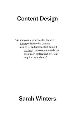 Content Design - Winters, Sarah