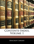 Contents-Index, Volume 1