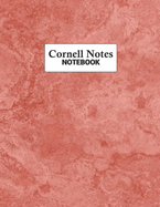 Cornell Notes Notebook: Efficient Note Taking System For College and University Students: Red Marble