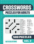 Crosswords Puzzles for Adults: Crossword Book with 500 Puzzles for Adults. Seniors and all Puzzle Book Fans - Vol 2