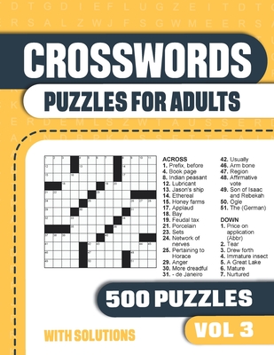 Crosswords Puzzles for Adults: Crossword Book with 500 Puzzles for Adults. Seniors and all Puzzle Book Fans - Vol 3 - Books, Visupuzzle