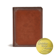 CSB Ancient Faith Study Bible, Tan Leathertouch: Black Letter, Church Fathers, Study Notes and Commentary, Ribbon Marker, Sewn Binding, Easy-To-Read Bible Serif Type