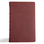 CSB Single-Column Personal Size Bible, Holman Handcrafted Collection, Premium Marbled Burgundy Calfskin