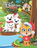 Cute Christmas animals coloring book for kids 2023: 50 beautiful Animal Illustrations in Festive Holiday, Ideal Gift for kids with Penguins, Dogs, Cats, Reindeers, and More! Cute Animals at Christmas Time for Relaxation and Stress Relief Christmas Gifts