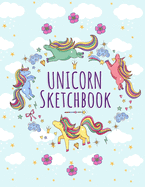 Cute Unicorn Kawaii Sketchbook: 105 blank pages of high quality white paper, 8.5" x 11"cute premium matte cover