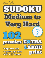 David Karn Sudoku - Medium to Very Hard Vol 2: 102 Puzzles, Extra Large Print, 42 pt font size, 1 puzzle per page