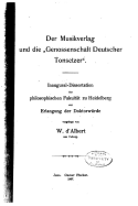 Der musikverlag und die Genossenschaft deutscher tonsetzer