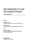 Developments in Local Government Finance: Theory and Policy