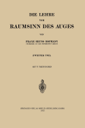 Die Lehre Vom Raumsinn Des Auges - Hofmann, Franz B