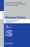 Discovery Science: 27th International Conference, DS 2024, Pisa, Italy, October 14-16, 2024, Proceedings, Part II