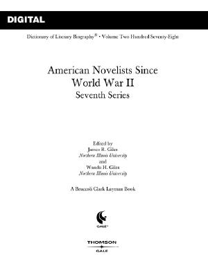 Dlb 278: American Novelists Since World War II, Seventh Series - Giles, James (Editor)